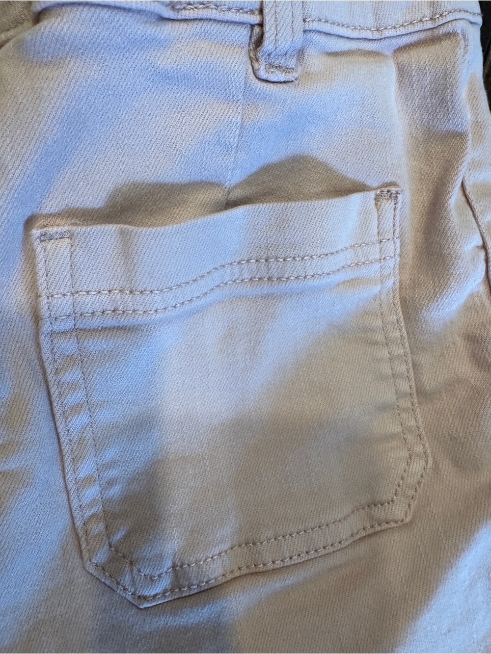 Le Château High Waist Patch Pocket Utility Jeans in Dusty Pink | Raw Hem - Picture 9 of 11